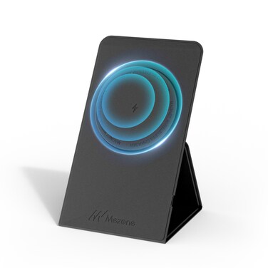 شاحن لاسلكي مغناطيسي من ميزون بقدرة 15 وات مع حامل قابل للطي باللون الأسود