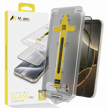 Mezone&nbsp;Clear iPhone 16 Screen Protector With Auto Alignment Kit HD Free Hand Easy Installation Frame Scratch Resistant Anti-Fingerprint Bubble Free 9H Tempered Glass Film, Clear