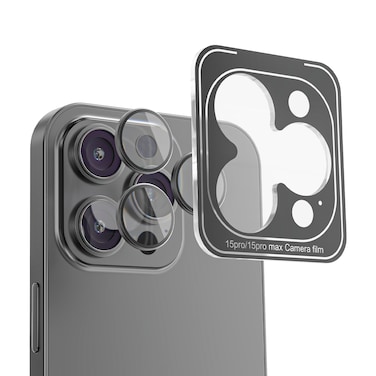 Mezone Camera Lens Protector for iPhone 16 Pro/iPhone 16 Pro Max 3pcs Individual Lens Protectors 9H Hardness Anti-Scratch, Strong Absorption &amp; Built to Resist Damage, Black