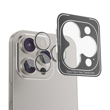 Mezone Camera Lens Protector for iPhone 16 Pro/iPhone 16 Pro Max 3pcs Individual Lens Protectors 9H Hardness Anti-Scratch, Strong Absorption &amp; Built to Resist Damage, Natural Titanium