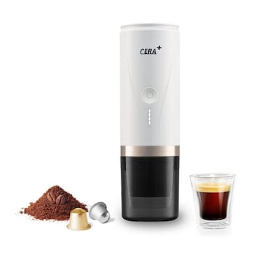 Cera+ Portable Mini Espresso Machine   Rechargeable Car Coffee Makerwhite
