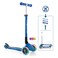 Globber Primo Foldable Lights Kids Scooter 120/80mm Abec 5 3 Wheel Height Adjustable LED Wheels Dark Blue