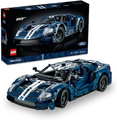 LEGO 42154 Technic 2022 Ford GT Car Model Kit for Adults to Build, 1:12 Scale Supercar with Authentic Features, Advanced Collectible Set, Ramadan Gift Idea for Adults