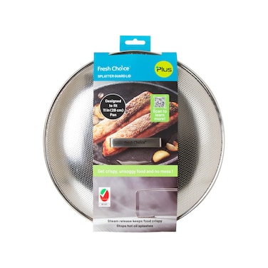 Fresh Choice Splatter Guard Lid Stainless Steel Frying Pan Cover For Oil Splash Protection