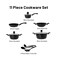 Fresh Choice Marbella 11pc PFAS Free Forged Aluminum Non Stick Cookware Set With Pots And Pans