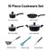 Fresh Choice Diamas 10pc Non Stick Forged Carbon Steel Cookware Set With Pots And Pans