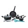 Fresh Choice Diamas 10pc Non Stick Forged Carbon Steel Cookware Set With Pots And Pans