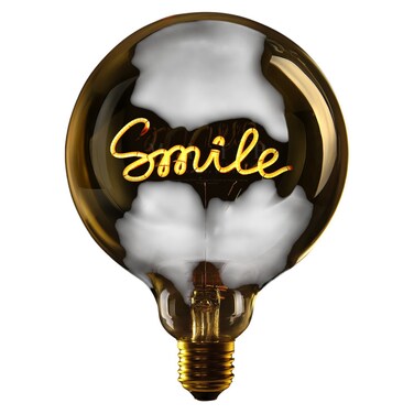 لمبة زجاجية LED SMILE – زجاج عسلي / 2200K – قطر 70 × ارتفاع 110 مم
