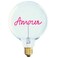 AMORE LED GLASS BULB &ndash; &Oslash;70 &times; H110 mm &ndash; FROSTED GLASS / RED TEXT