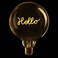 مصباح زجاجي ديكوري بتصميم رسالة Hello باللون الكهرماني لإضاءة داخلية عصرية ولمسة جمالية للمنزل