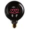 DOUBLE HEART - LED GLASS BULB - PLATED SMOKE GLASS/RED - &Oslash;70 &times; H110 MM