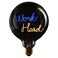 WORK HARD - LED GLASS BULB - CLEAR GLASS/BLUE &amp; AMBER - &Oslash;70 &times; H110 MM