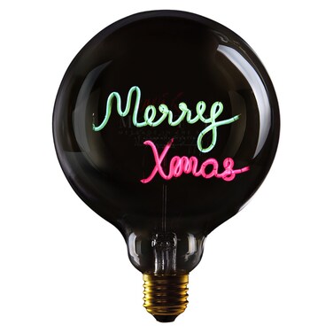 لمبة زجاجية LED MERRY XMAS – قطر 70 × ارتفاع 110 مم