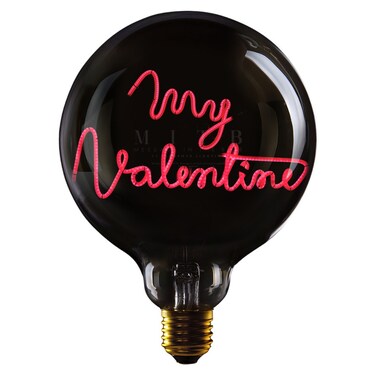 لمبة زجاجية LED MY VALENTINE – زجاج شفاف / أحمر – قطر 70 × ارتفاع 110 مم
