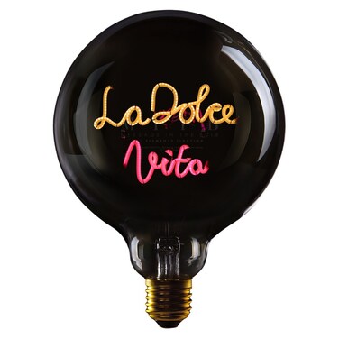 LA DOLCE VITA - LED GLASS BULB - CLEAR GLASS/AMBER &amp; RED - &Oslash;70 &times; H110 MM