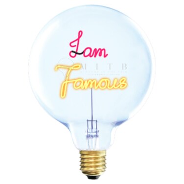 لمبة زجاجية LED I AM FAMOUS – أحمر عسلي – قطر 70 × ارتفاع 110 مم