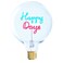 لمبة زجاجية LED HAPPY DAYS – زجاج شفاف / أزرق وأحمر – قطر 70 × ارتفاع 110 مم