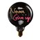 NEVER GIVE UP - LED GLASS BULB - AMBER/RED - &Oslash;70 &times; H110 MM