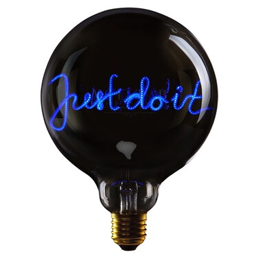 JUST DO IT - LED GLASS BULB - CLEAR GLASS/BLUE - &Oslash;70 &times; H110 MM