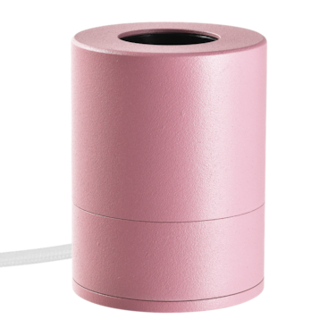 Pop table lamp base in pink with white, modern design, suitable for various table lamps, durable construction, easy to match with decor