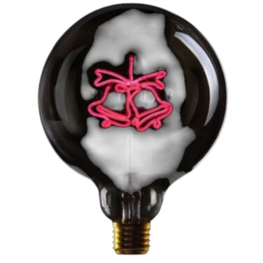 لمبة زجاجية LED XMAS BELLS – زجاج شفاف / أحمر – قطر 70 × ارتفاع 110 مم