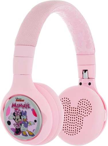 Buddyphones Storyphones, Wireless Storytelling Disney Headphones, Screen-Free Learning &amp; Entertainment For Kids 3 Yrs &amp; Above, Headphone + 1X Storyshield Bundle, Minnie Magical Tales, Rose Pink