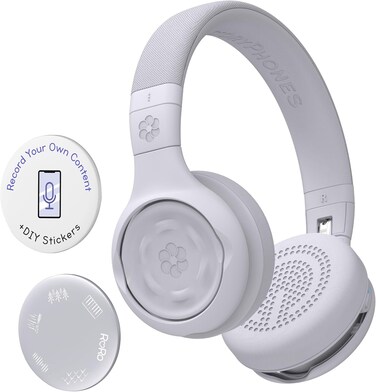 Onanoff Storyphones, Wireless Headphones, 2 X Storyshields (Travel &amp; Relax + Create Your Own Story), Grey