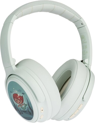 Buddyphones Comosfun Active Noise Cancellation Wireless Bluetooth Headphone For Kids, Clear Audio, Safe Volume With Study Mode 42-Hrs Battery Built-In Mic, Adjustable Foldable, Green