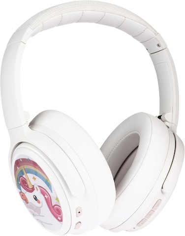 Buddyphones Comosfun Active Noise Cancellation Wireless Bluetooth Headphone For Kids, Clear Audio, Safe Volume With Study Mode 42-Hrs Battery Built-In Mic, Adjustable Foldable, White