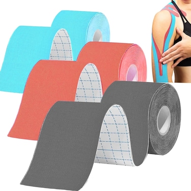 BananaHome Athletic Tape Strong Adhesive Sports Tape No Sticky Residue Easy Tear Athletic Tapes &amp; Wraps, Bats,Tennis,Gymnastics &amp; BoxingTape for Athletes Sports, Wrist, Ankle (3PCS, 5cmx5m)