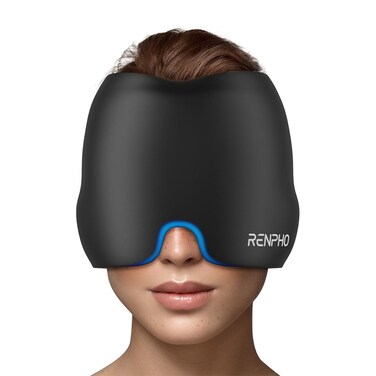 Ice Head Wrap, Renpho Headache Relief Hat for Migraine, Migraine Cap with Hot or Cold Therapy, Ice Pack Heating &amp; Cooling Eye Mask with Gel, Cold/Hot Compress for Puffy Eye, Tension, Sinus, Stress