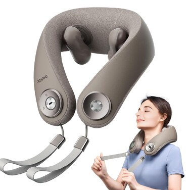 RENPHO Neck Massager with Heat 2025 Upgraded 6D Cordless Neck Massager for Pain Relief Deep Tissue - Gray
