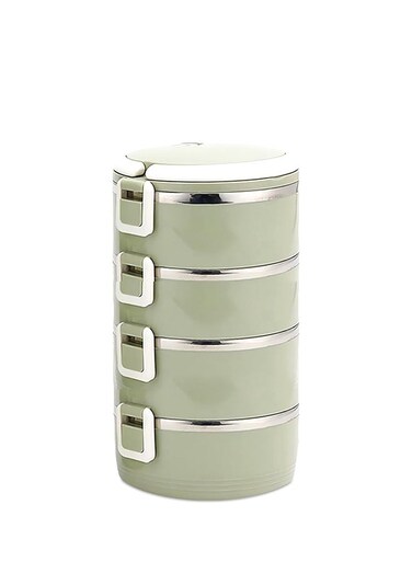4-Layer Lunch Box Green 25x15centimeter