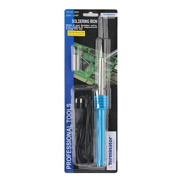 Terminator Soldering Iron 20W with 2RP plug, 8 Gm Solder Wire, Metal Stand and long life Tip.