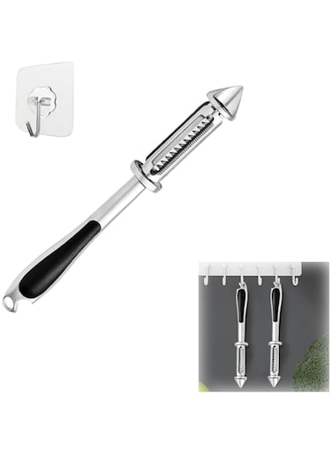 Duomama 5-in-1 Multifunctional Vegetable Peeler Set - 1PCS Steel Veggie Peeler with Bottle Opener and 1PCS hook- Self Vegetable Gadget for Tomato, Carrot - for Quick and Easy Cooking