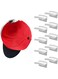 Hat Hook, (10PCS) Hat Rack for Wall, Hat Racks for Baseball Caps, Wall Mount Wall Non-marking Sticky Baseball Cap Hook, for Hanging Hats, Closet, Can Be Used for Storage of Glasses, Headphones,White