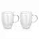 Art Borosilicate Glass Double Wall Glass with Handle 350ml Set of 2   Transparent Heat Resistant Tea Coffee Cups   Insulated Microwave &amp; Dishwasher Safe Glassware