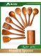 10 PCS Wooden Kitchen Utensils Set, Teak Wood Cooking Tools with Spatula Spoons Fork, Premium Quality Bakeware &amp; Cookware