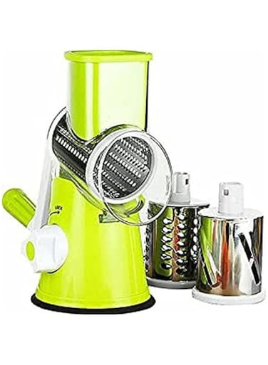 Dubai Gallery Vegetable Slicer Fruit Cutter Cheese Shredder Rotary Drum Grater Green