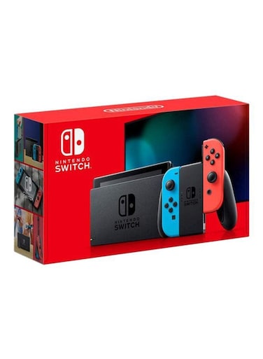 Nintendo Switch Console Extended Battery With Neon Blue and Red Joy Con - International Version