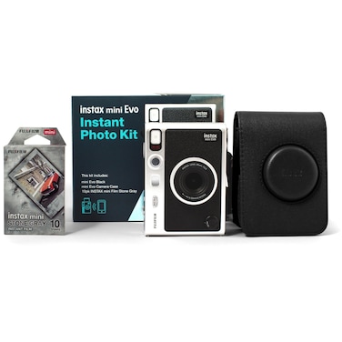 Fujifilm Instax Mini EVO Instant Photo Kit Camera - Black (International Version)