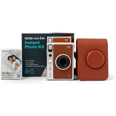 Fujifilm Instax Mini EVO Instant Photo Kit Camera - Brown (International Version)