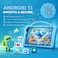 Telzeal P801 Kids Tablet Blue 8 Inch HD (1280x800) Android 13, 8GB RAM 512GB Storage, Dual SIM, 5000mAh Battery, 5MP+8MP Camera, Shockproof EVA Case with Handle (Purple)