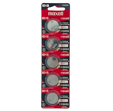 Maxell CR2032 Lithium 3V Japan Batteries - 5 Pieces