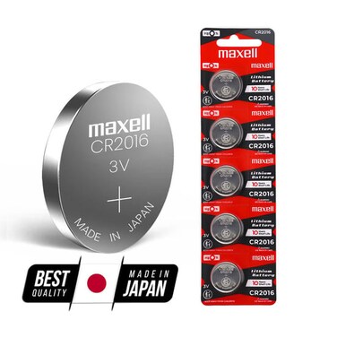 Maxell CR2016 Lithium 3V Japan Batteries - 5 Pieces