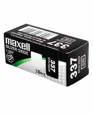 Maxell 337 / SR416SW Silver Oxide 1.55V Watch Batteries - 10 Pieces