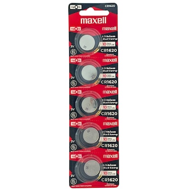 Maxell CR1620 Lithium 3V Japan Batteries - 5 Pieces