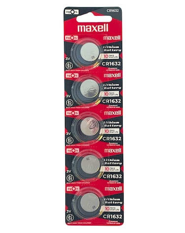 Maxell CR1632 Lithium 3V Japan Batteries - 5 Pieces