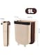 Kitchen Portable Trash Can Beige 28.6x25.3x17.5cm