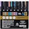 Uni Posca Water-Based Permanent Paint Pens - Metallic Colors, Non-Toxic Markers for Art, Craft, and DIY Projects